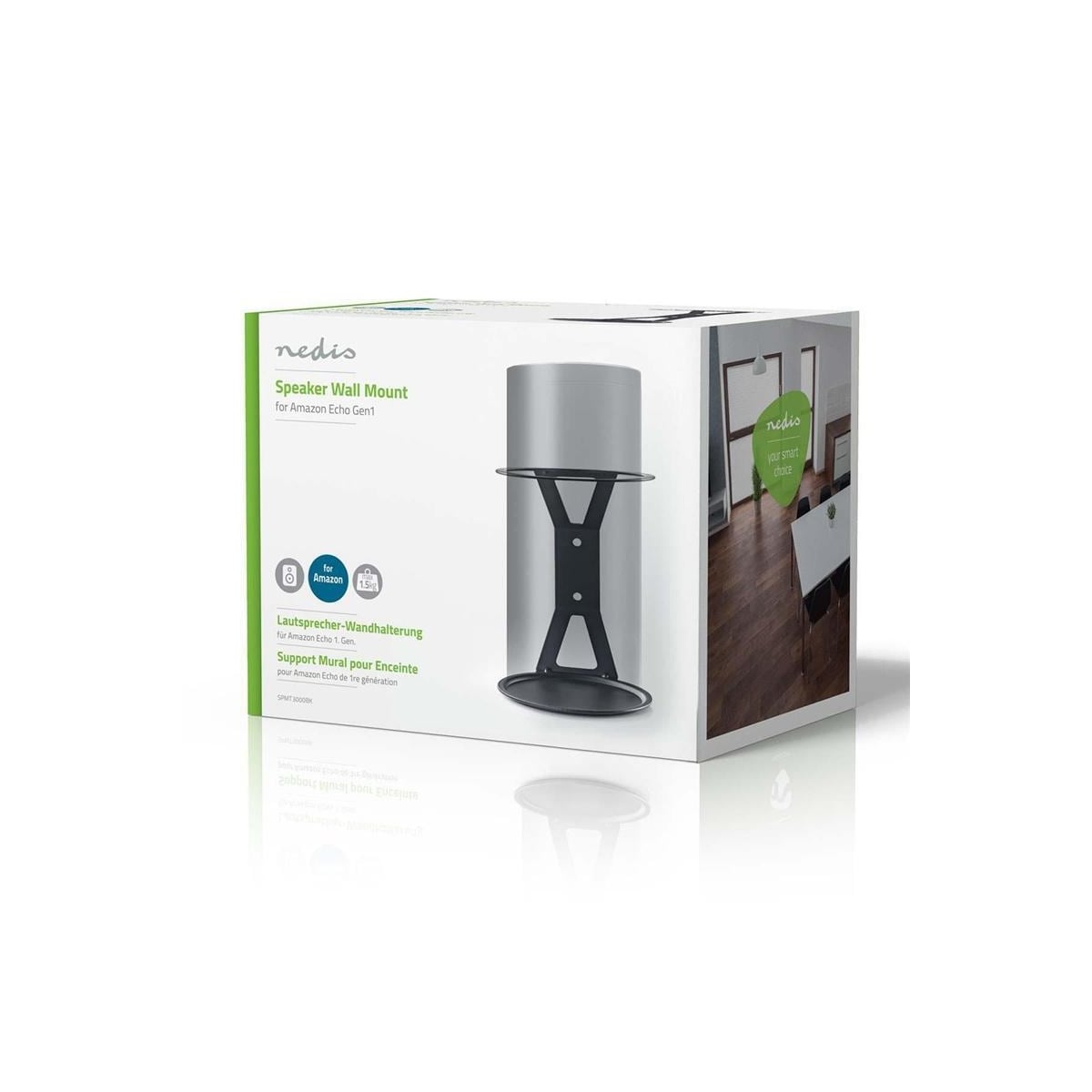 Nedis Speaker Mount | Kompatibel med: Amazon Echo Gen1 | Vegg | 1.5 kg | Fort | Stål | Sort