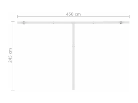 Auvent automatique capteur de vent/LED 400x300 cm Bleu et blanc