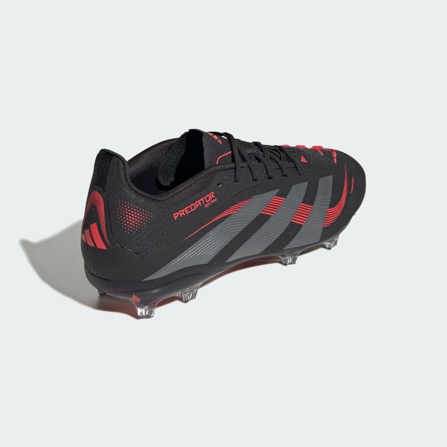 adidas Predator Elite FG Stealth Victory - Noir/Gris/Lucid Red Enfant