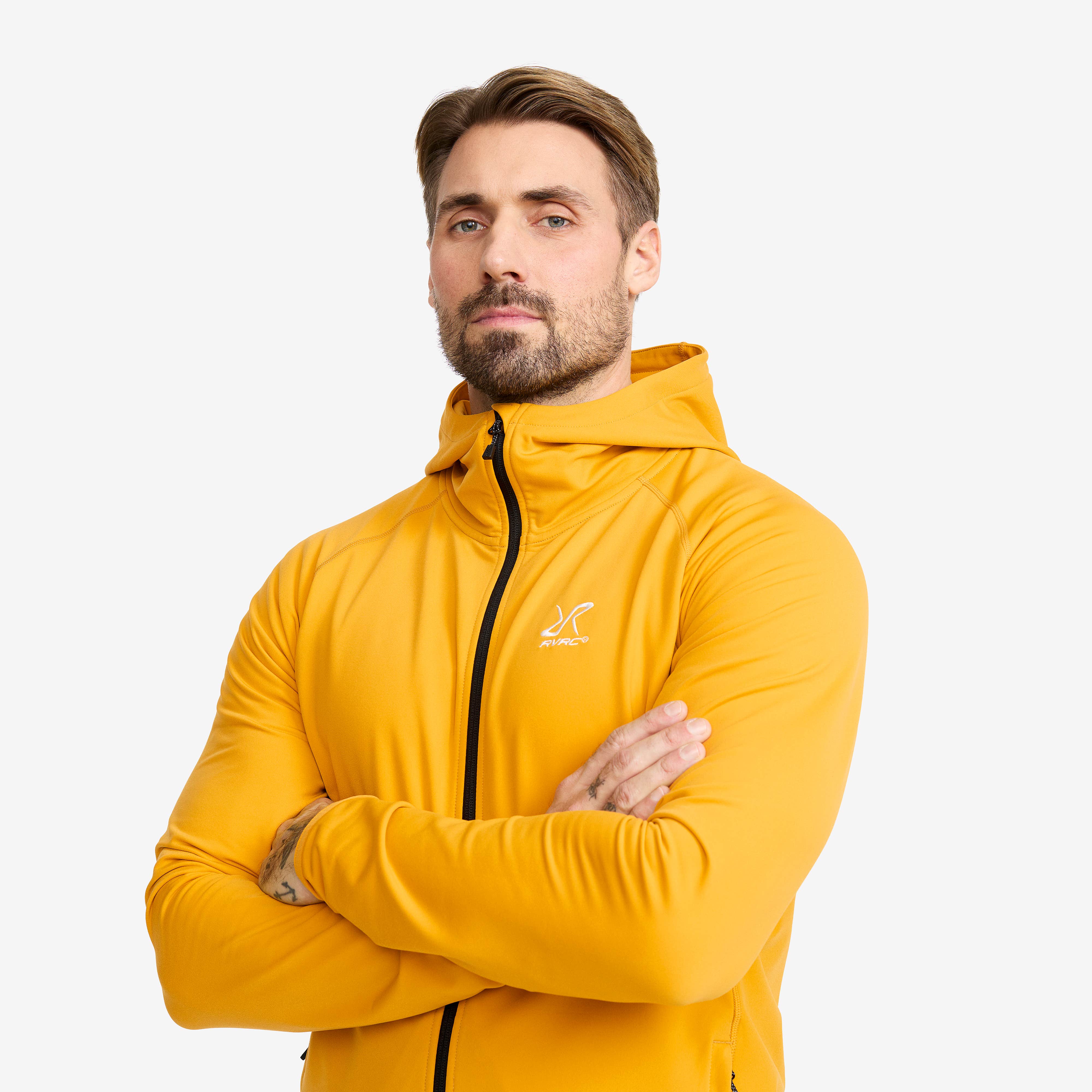 Evolution Light Stretch Fleece Hoodie Herre Nugget Gold