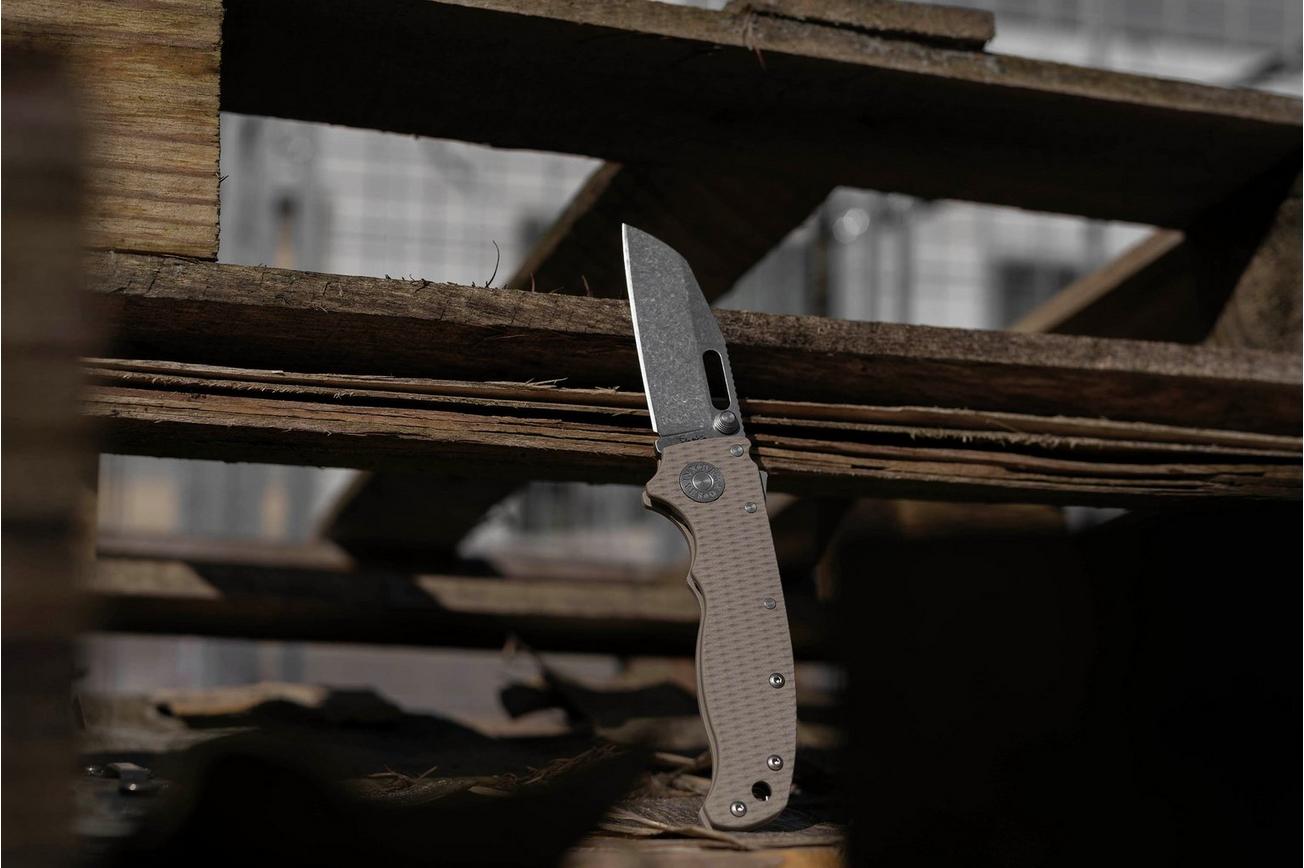 Demko Knives AD20.5 Shark-Lock CPM 3V Shark Foot AD205-3V-SFCT Coyote G10, zakmes