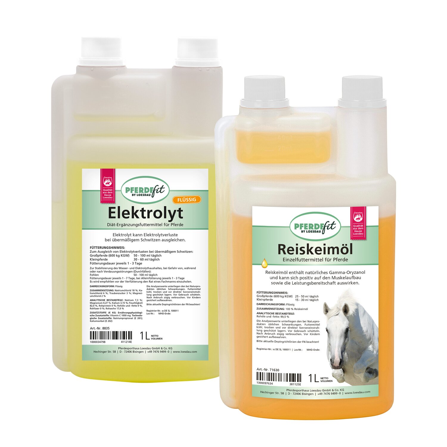 PFERDEfit by Loesdau Set Leistung II - Reiskeimöl und Elektrolyt