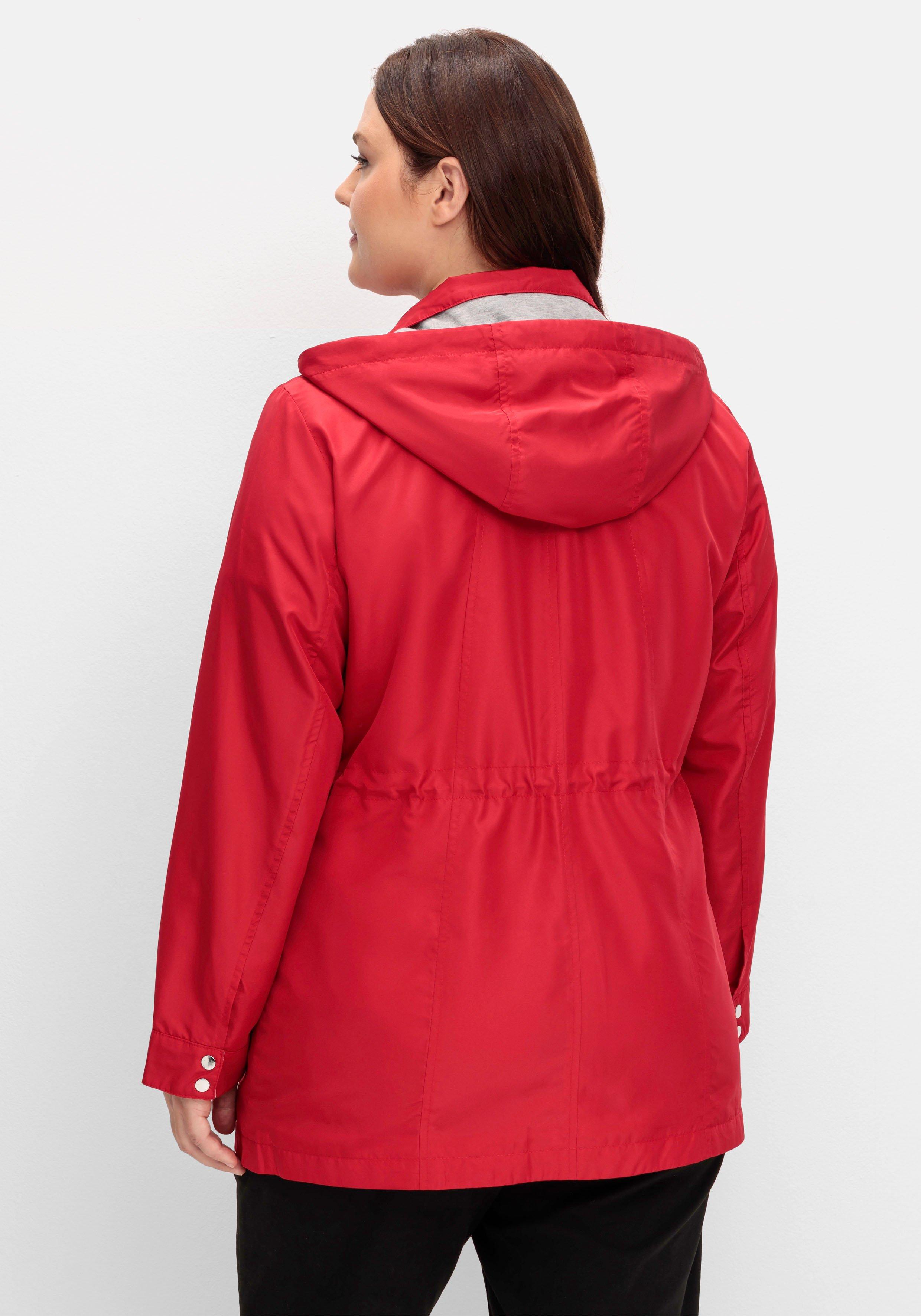 Übergangsjacke mit Kapuze und Kontrastdetails