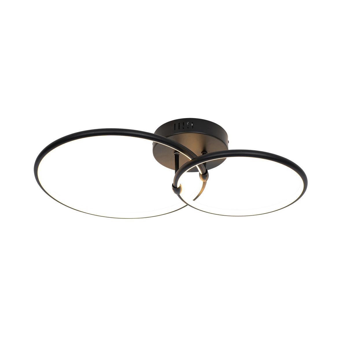 Design plafondlamp zwart incl. LED 3-staps dimbaar 2-lichts - Joaniqa
