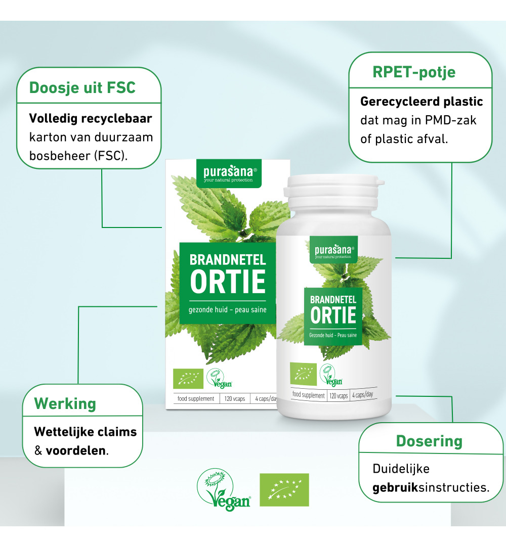 Purasana Brandnetel/Ortie Vegan Bio (120 vega capsules)