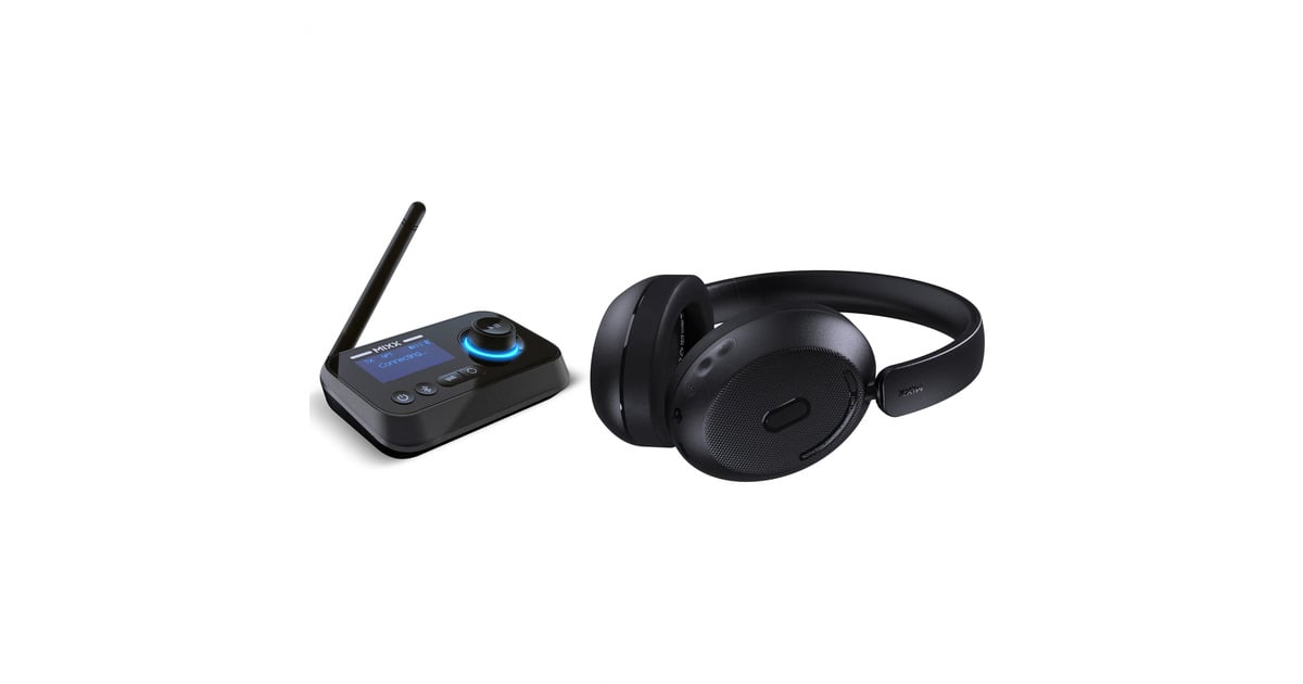 MIXXStreamQ TV Headphones and Audio Transmitter over-ear headset  (Zwart, Bluetooth 5:3)