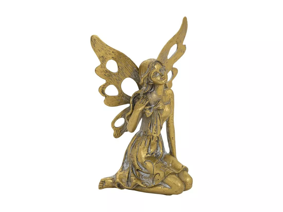 Figure décorative en résine doré 9.5x7.5x13.5h