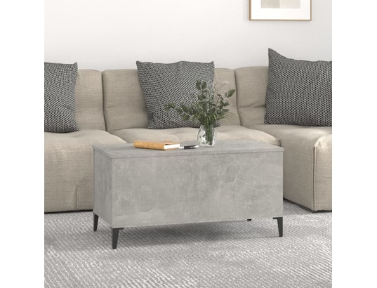 VIDAXL - Table basse gris béton 90x44,5x45 cm bois d'ingénierie