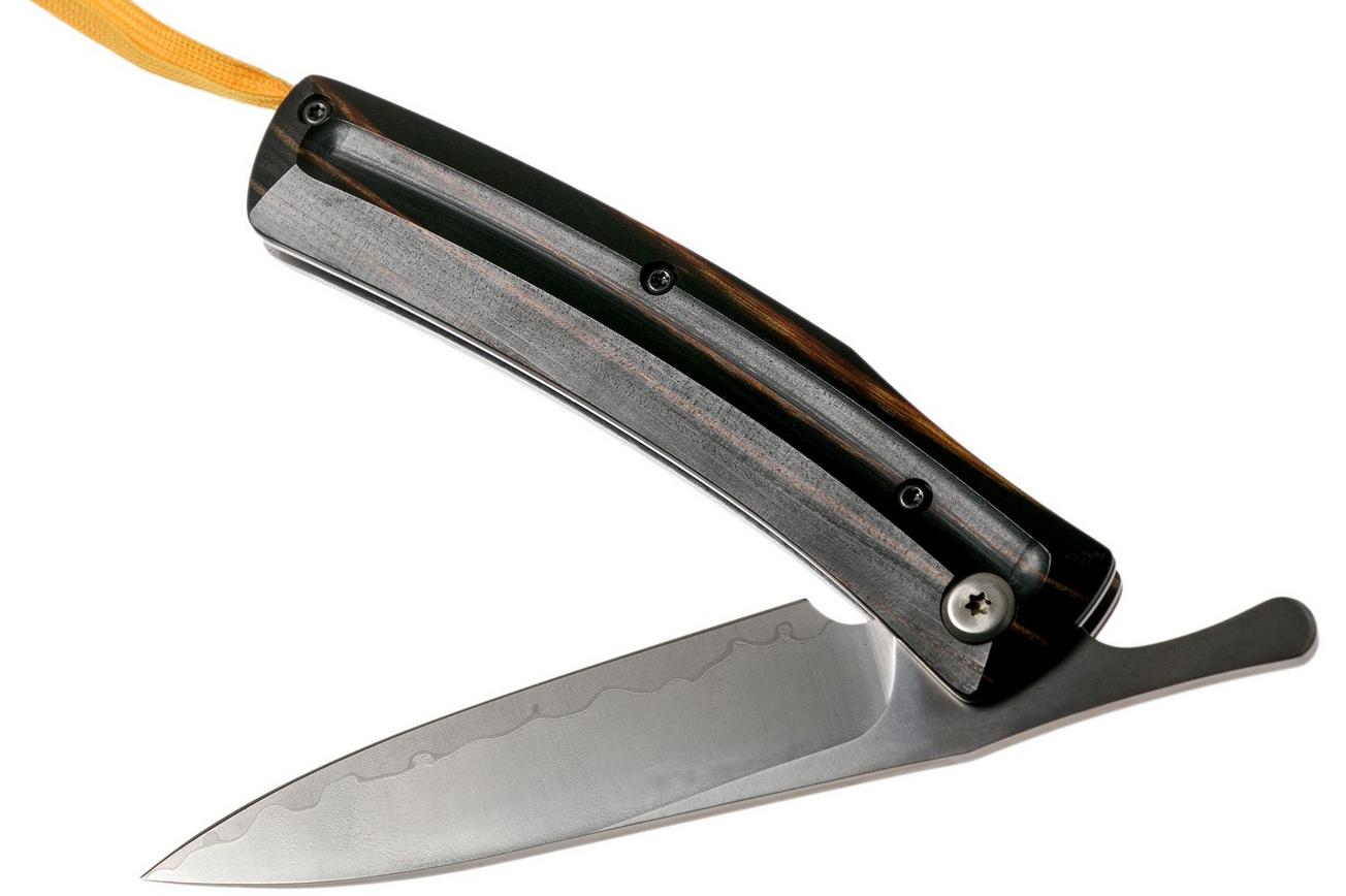 Mcusta MC-192C Friction Folder, Black-Yellow Wood, herenmes