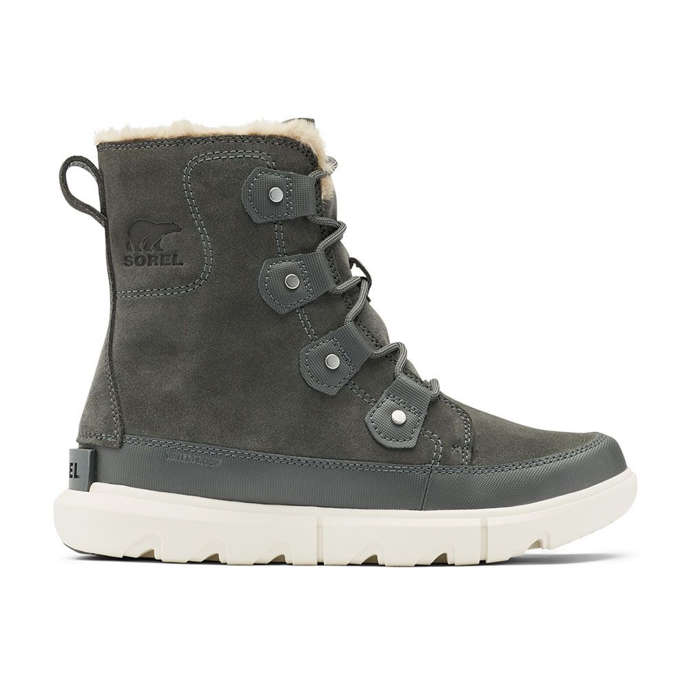 Sorel EXPLORER II JOAN FAUX FUR WP - Après-ski Femme grill/fawn