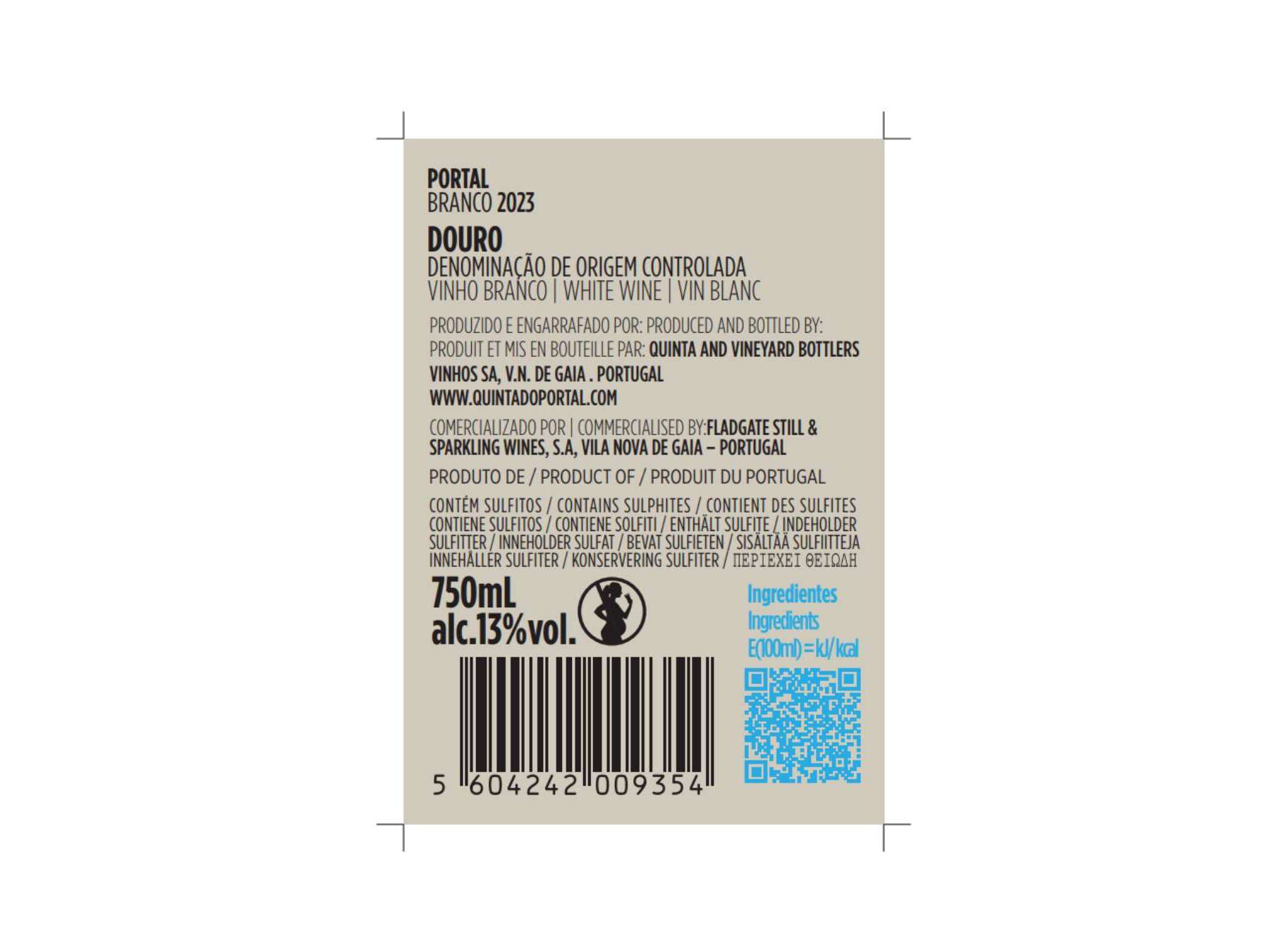 VINHO BRANCO QUINTA DO PORTAL COLHEITA DOURO 0.75L
