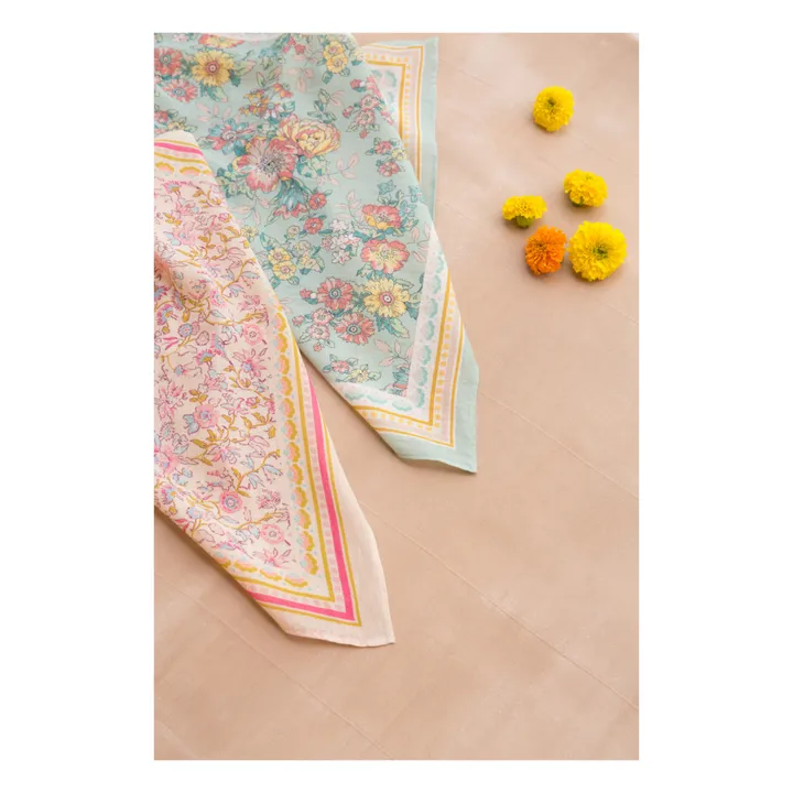 Louise Misha Foulard Coton Bio Fleuri Capucine | Ecru
