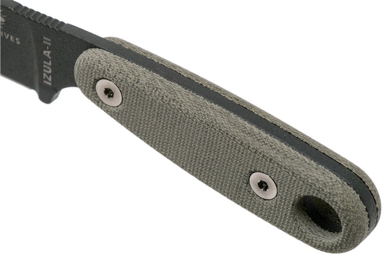 ESEE Izula II Tactical Gunsmoke IZULA-II-TG nekmes met zwarte schede   riemclip