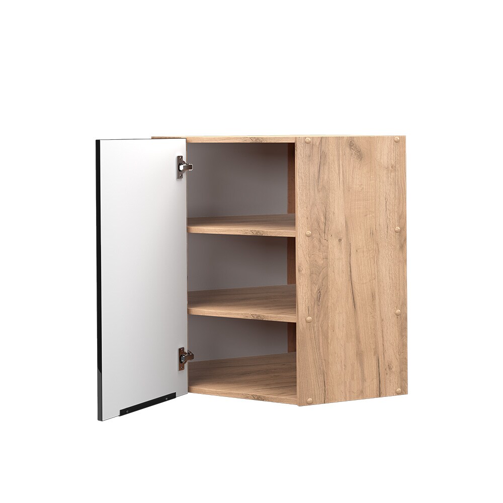 Vicco Eckhängeschrank Küchenschrank Küchenmöbel Fame-Line Eiche Schwarz 57 cm modern Hochglanz