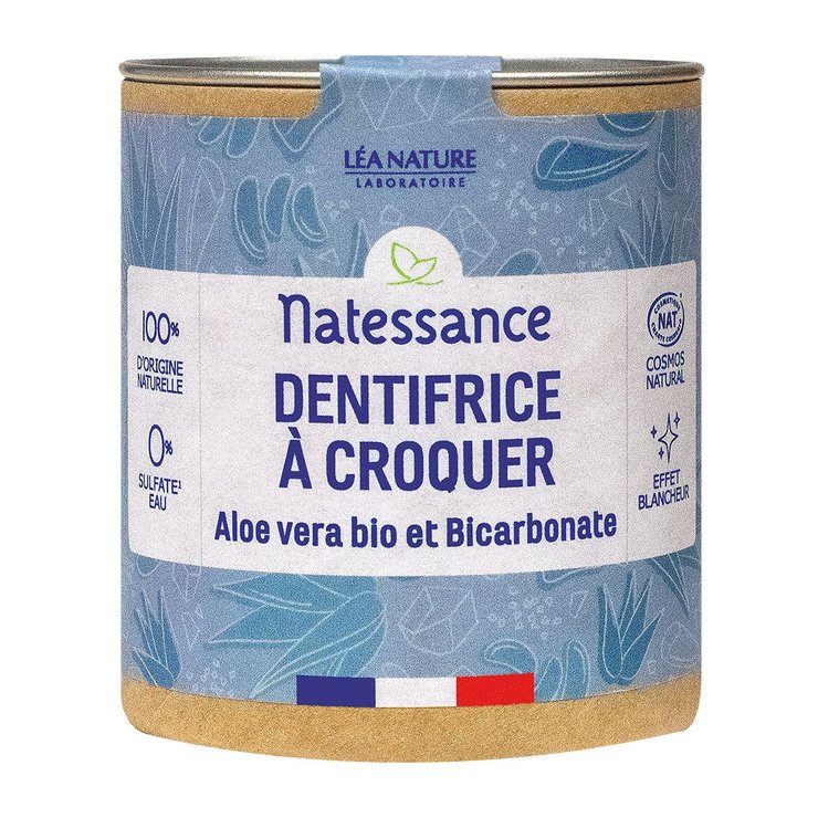 Dentifrice à croquer aloé vera bio et bicarbonate 80 comprimés