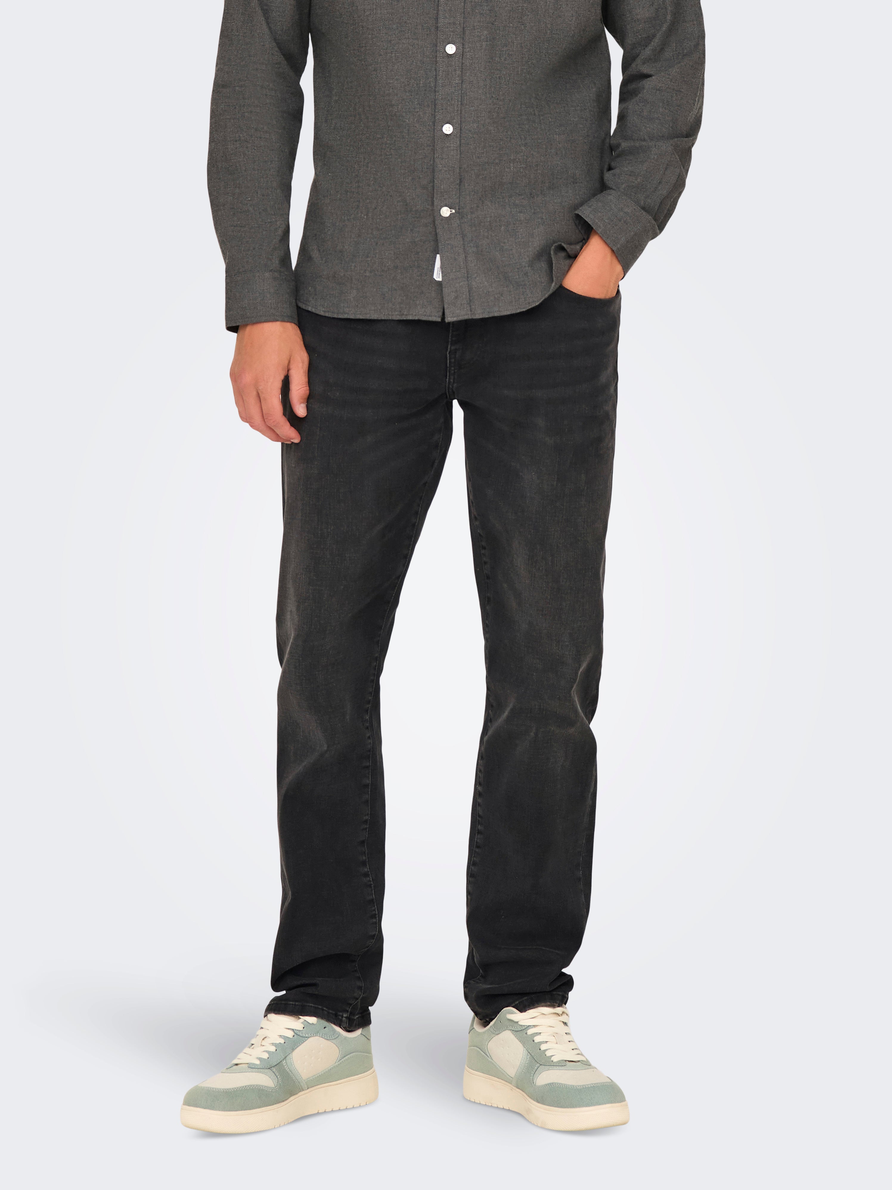 ONSWEFT Mittlere Taille Normal geschnitten Jeans Washed Black