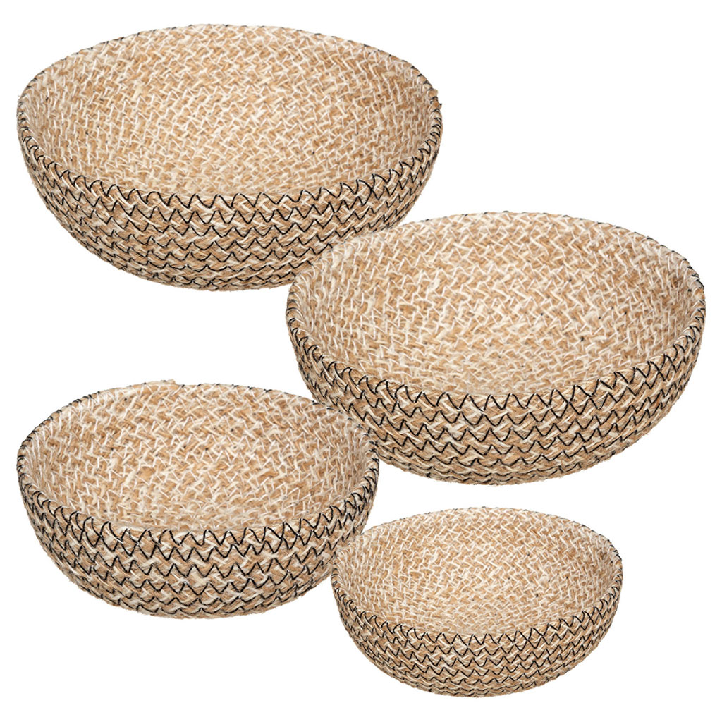 Lot de 4 panières de rangement jute SAFARI