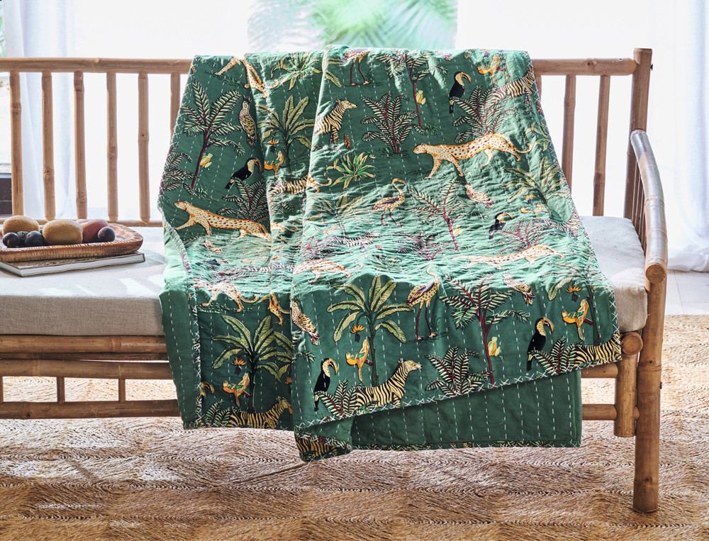 Plaid vert-Pause tropicale
