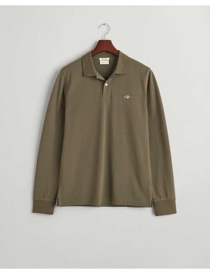Long Sleeve Polo Green