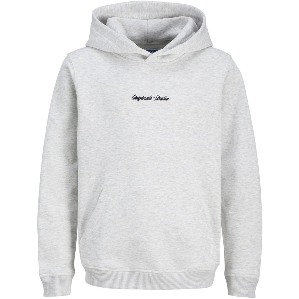 Køb Jack & Jones Junior White Melange Jornorrebro Emb Sweat Hætte Noos Jnr