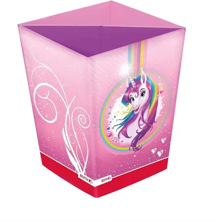 Roth Papierkorb Einhornportrait, 10 Liter, eckig, 2 Fächer