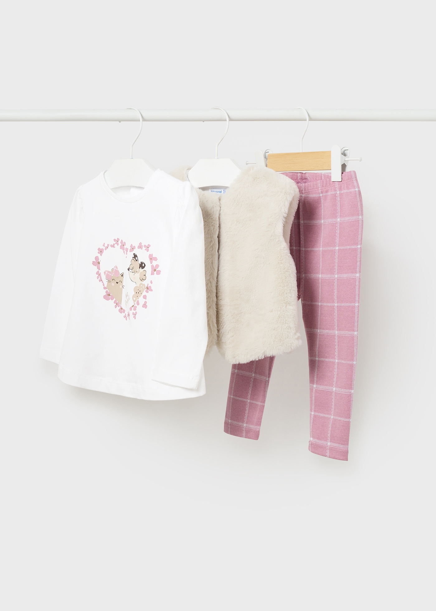 Conjunto de 3 peças de colete de pele sintética para bebê