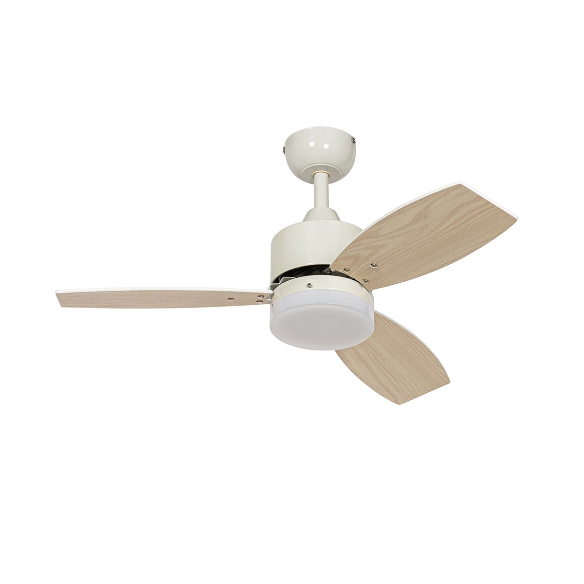 Plafondventilator voor buiten wit met hout print 91.3cm incl. LED dimbaar met afstandsbediening IP44 - Toledo