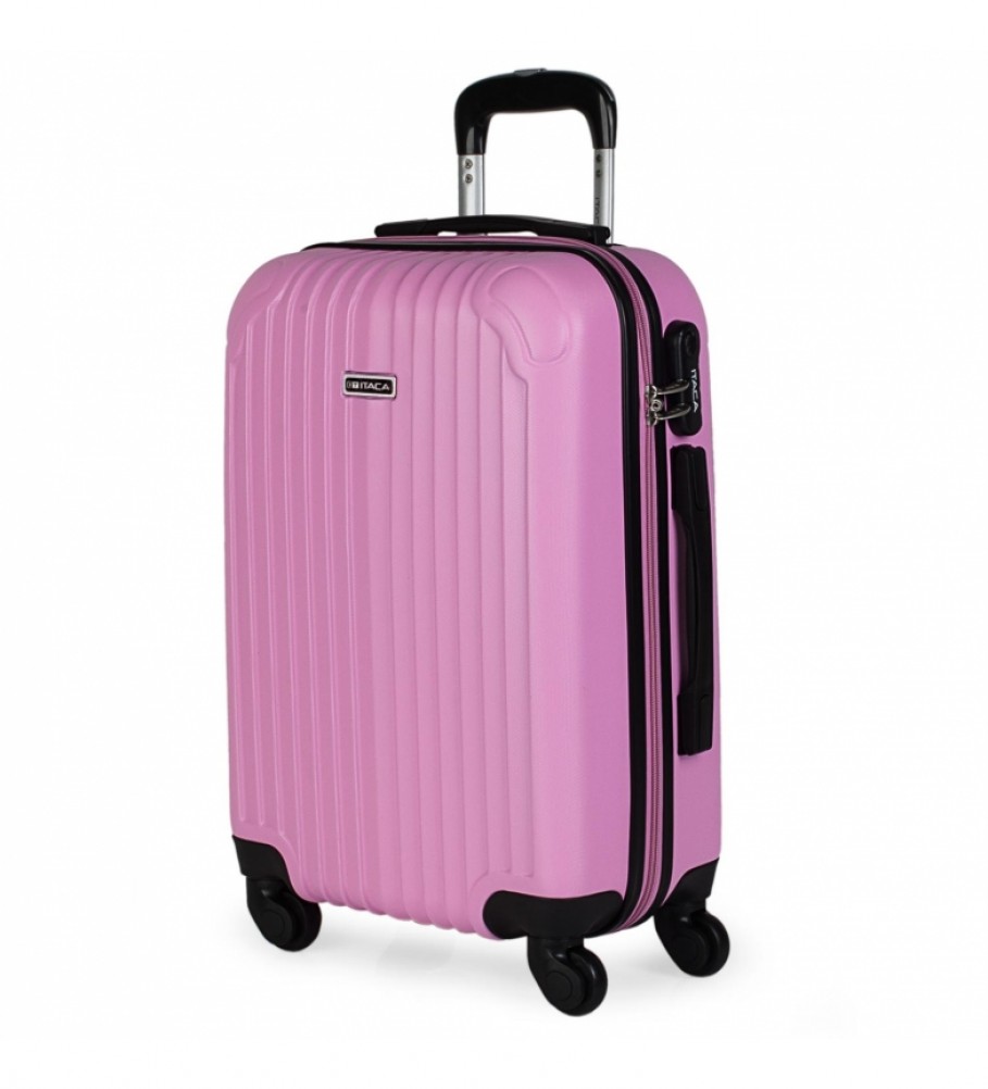 Mala de cabine rígida ITACA com 4 rodas T71550 rosa - 55x38x20cm -