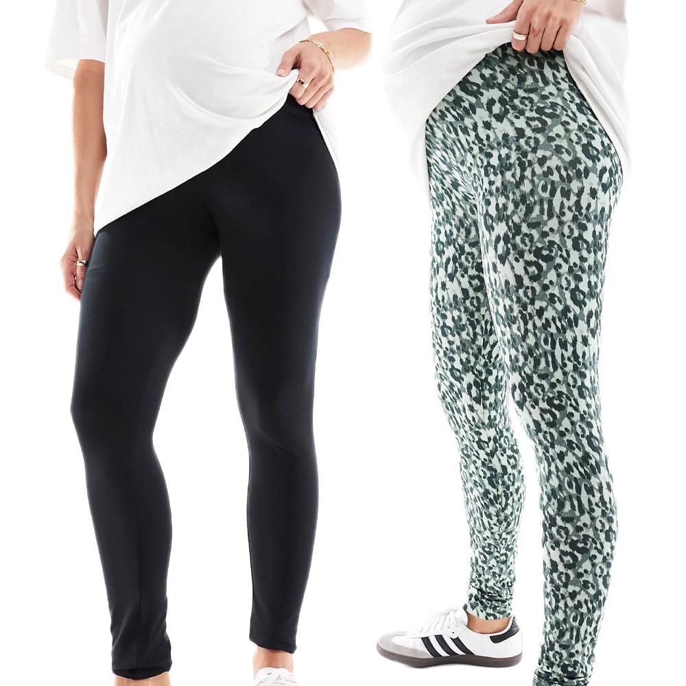 Mamalicious Legging Noir/Vert Femme Mamalicious 20019353