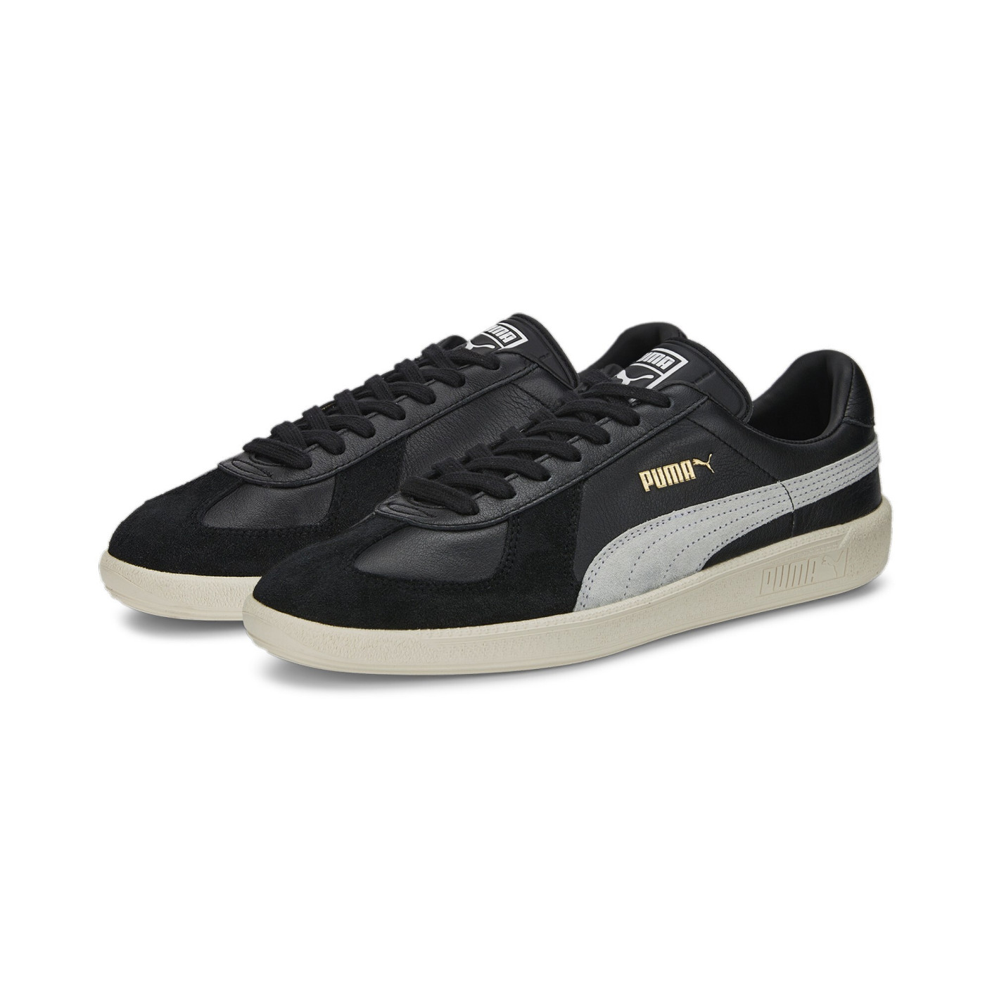 PUMA Army Trainer Sneakers Zwart Lichtgrijs Goud Wit