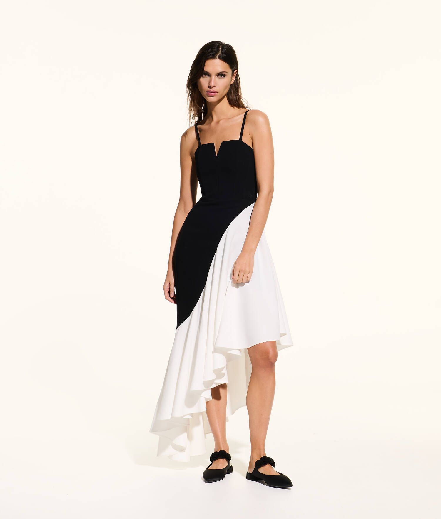 ROBE À VOLANTS KL STUDIO - Noir/Blanc