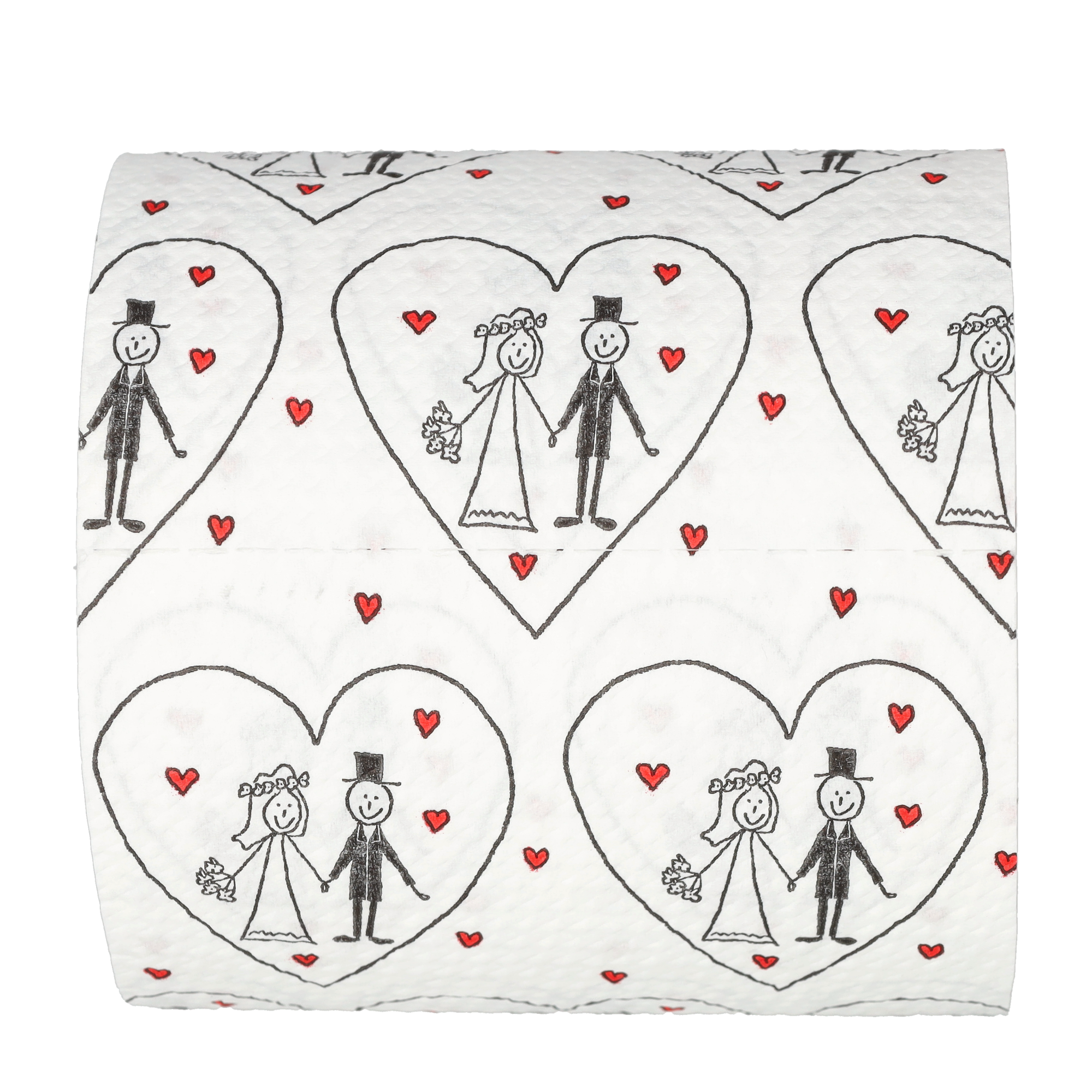Hochzeits WC Papier Toiletten Papier Home Deko Klopapier 3-lagig - Herz / Brautpaar