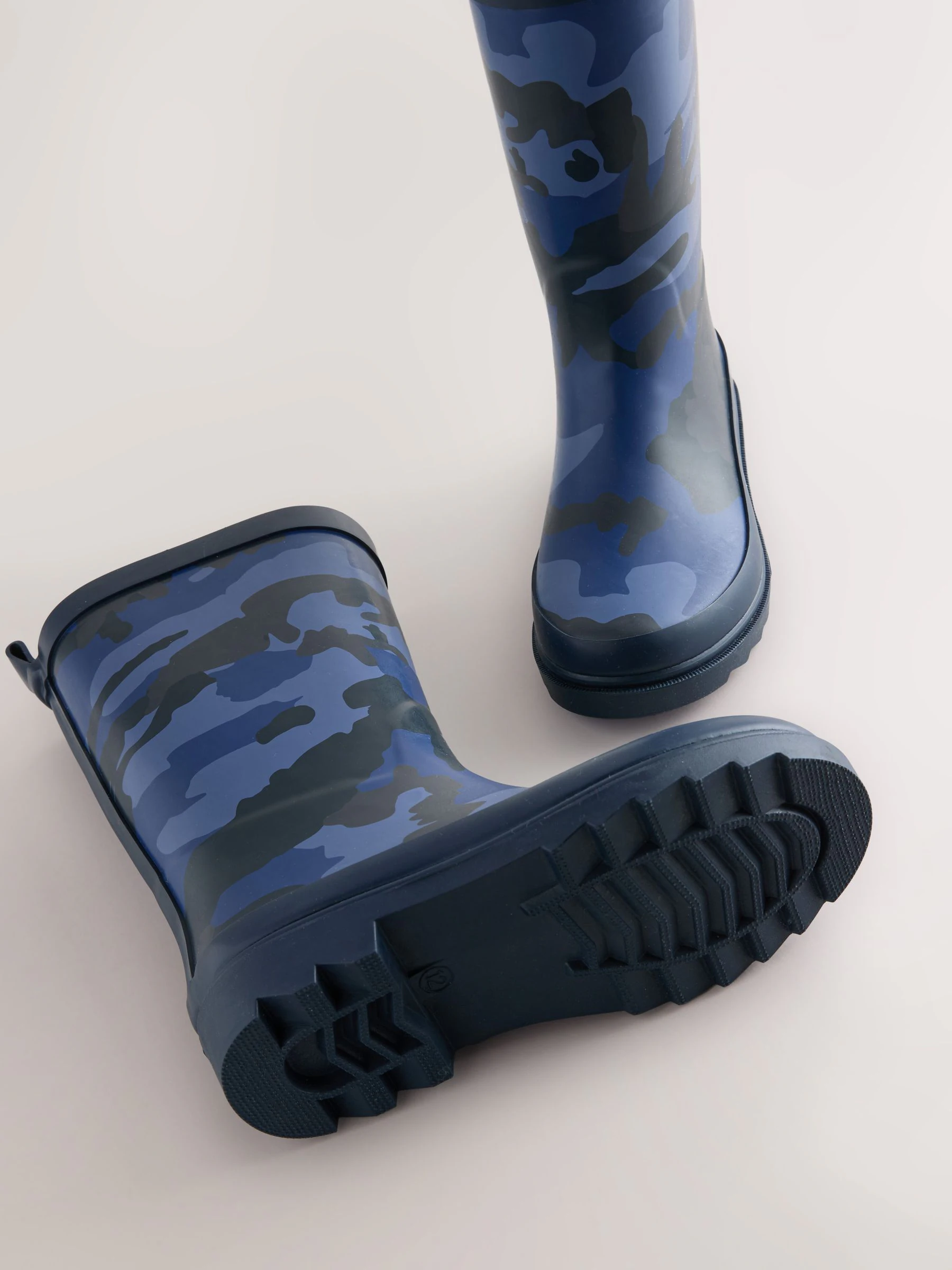 Blauwe Camo - Rubberen regenlaarzen