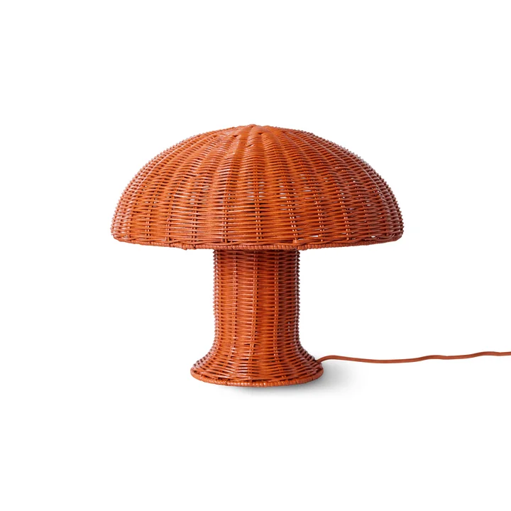 HKliving - Rattan Tischleuchte, coral