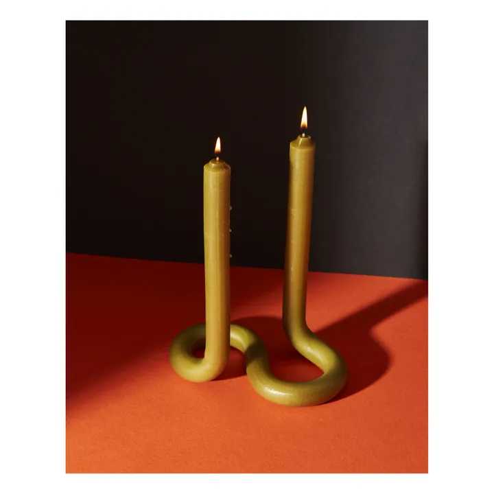 Lex Pott Bougie torsadée TWIST | Vert
