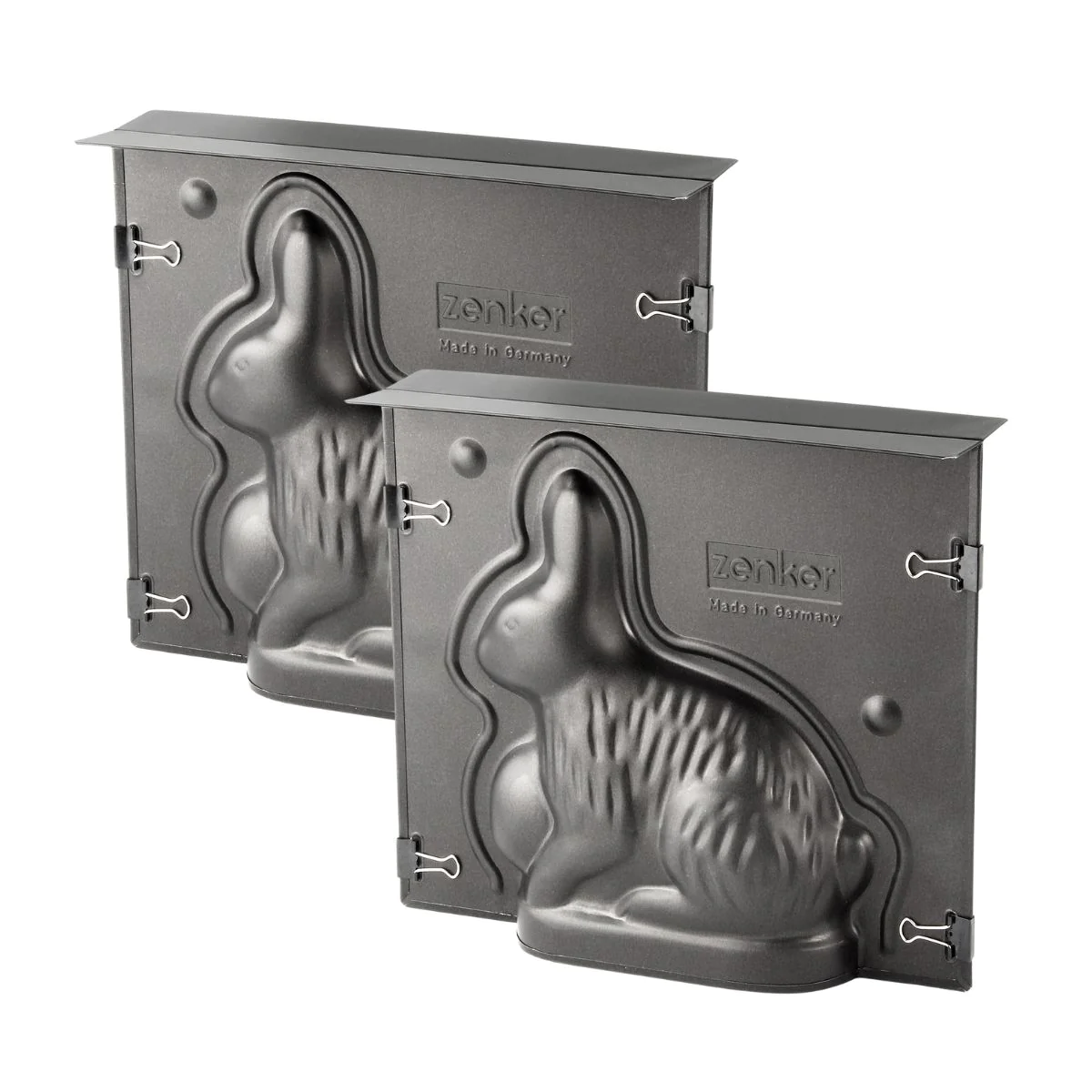 Lot de 2 moules à gâteaux 3D en forme de lapin de Pâques 600 ml Pâques