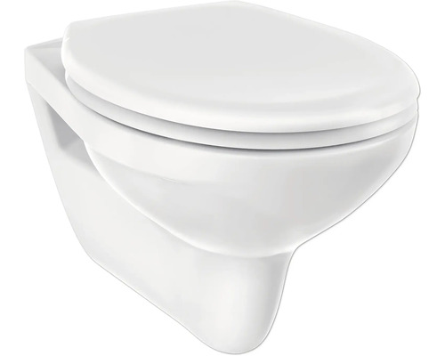 form&style Obira wandclosetset, diepspoel, open rand, glanzend wit met toiletzitting