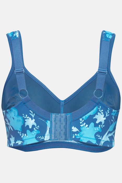 Mikrofaser-BH, Blüten, ohne Bügel, Cup C - E