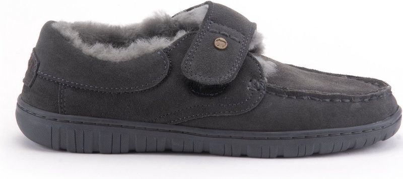 Warmbat - Melton Suede - Heren Pantoffels - Donkergrijs - Suède Wol