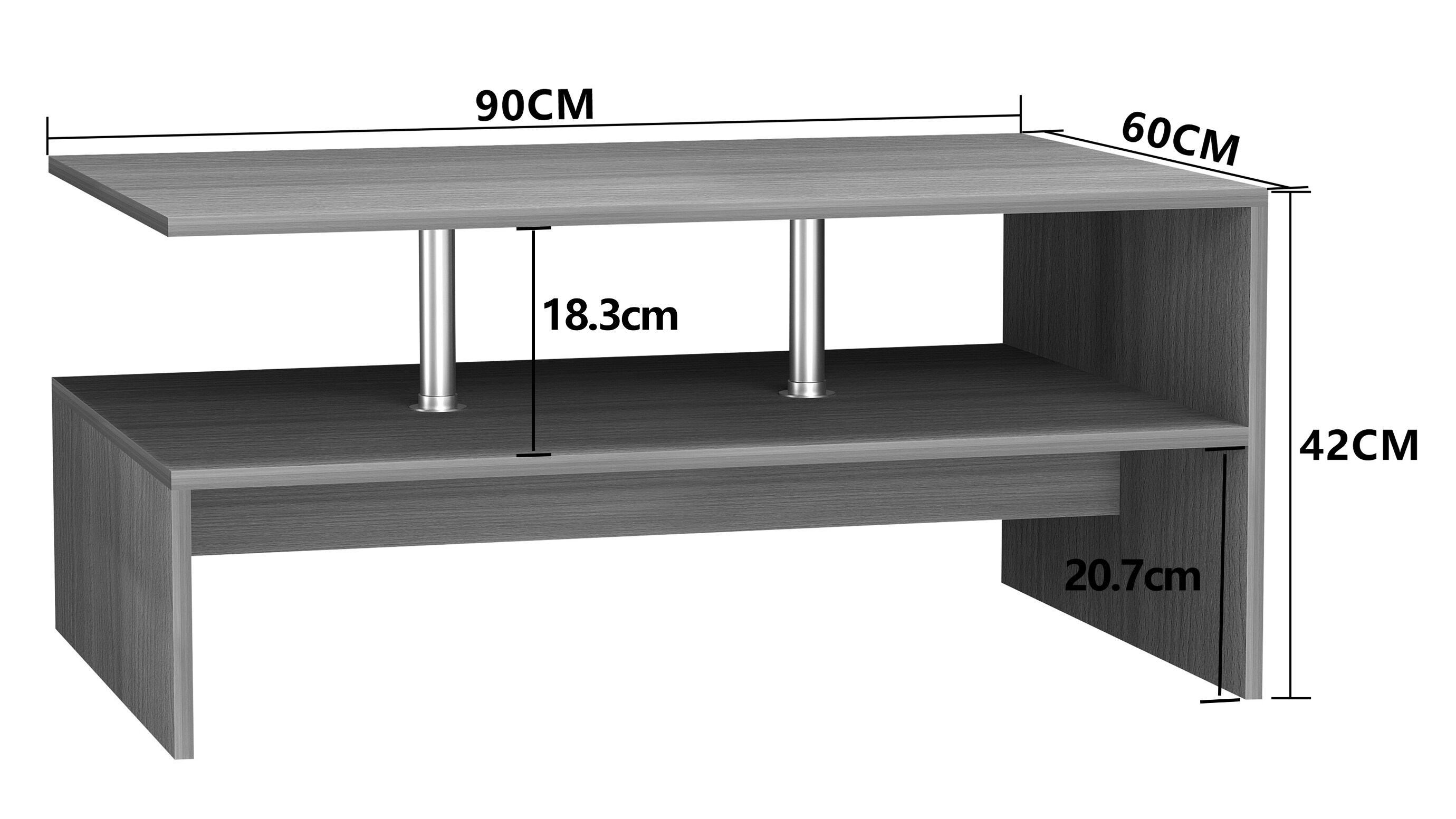 VCM Holz Couchtisch Sofatisch Wohnzimmertisch Beistelltisch Kaffeetisch Maliso L