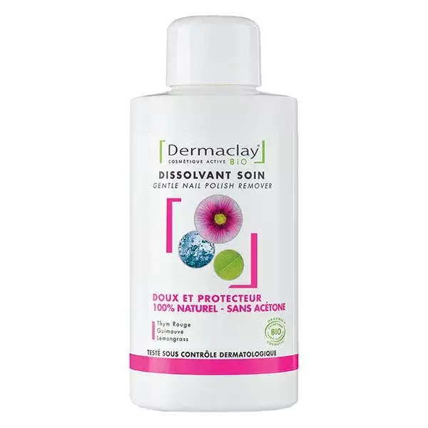 Removedor de esmalte natural e orgânico suave Dermaclay 125ml