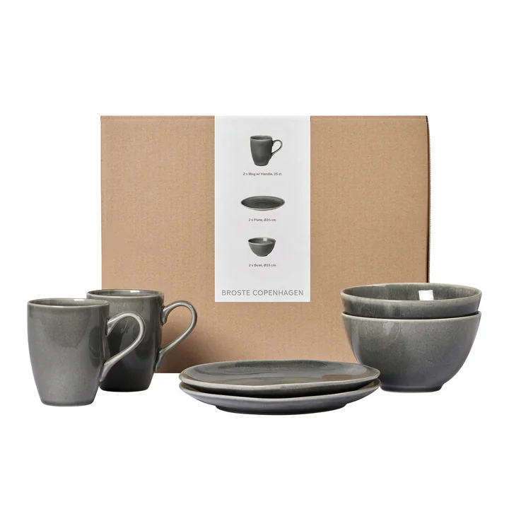 Broste Copenhagen - Nordic Sand Geschirr Frühstücksset, (6-tlg.)