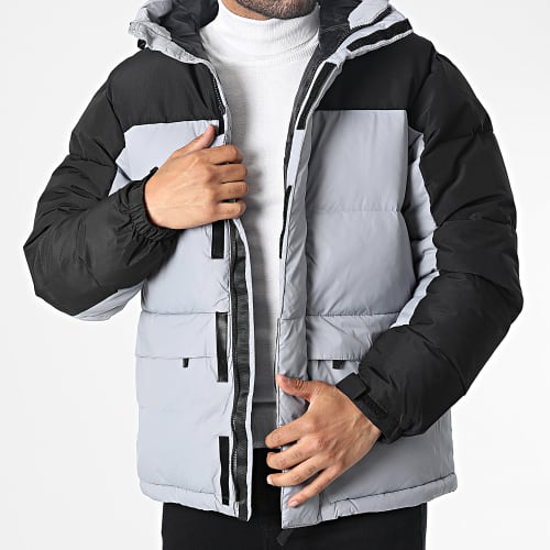 Doudoune Capuche 23107B Gris Noir