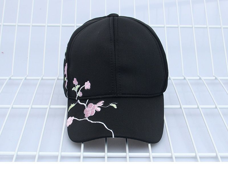 LANWO - Baseballpet met geborduurde bloemen