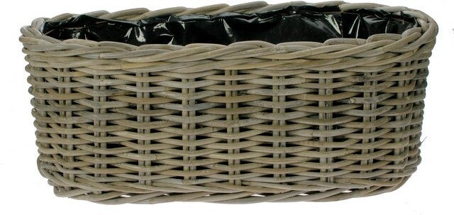 Plantenbak ovaal 50 x 20 x 20 cm grijs