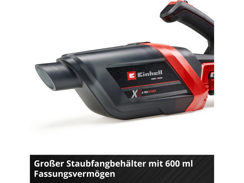 Einhell Akku-Handsauger TE-HV 18/06 Li – Solo Akku-Handstaubsauger mit einer Saugleistung bis 72 mbar