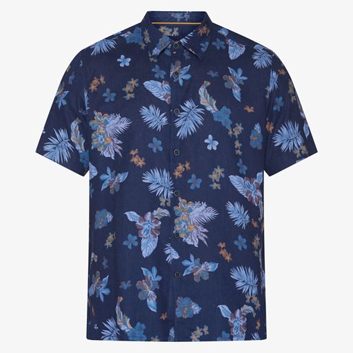 Signal Tramp Hawaii Print Skjorte, Blue Captain, 3XL