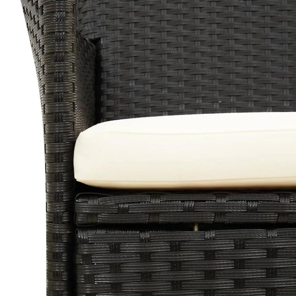 vidaXL - Buitenstoel - Kussens - Zwart - Poly rattan - 2 stuks
