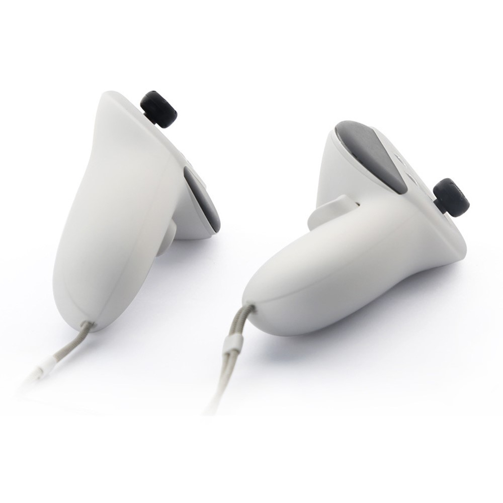 (2er Set) Meta Quest / Oculus Quest 3 Controller Silikon Grip Schutzhülle mit Joystick Abdeckungen - Weiss