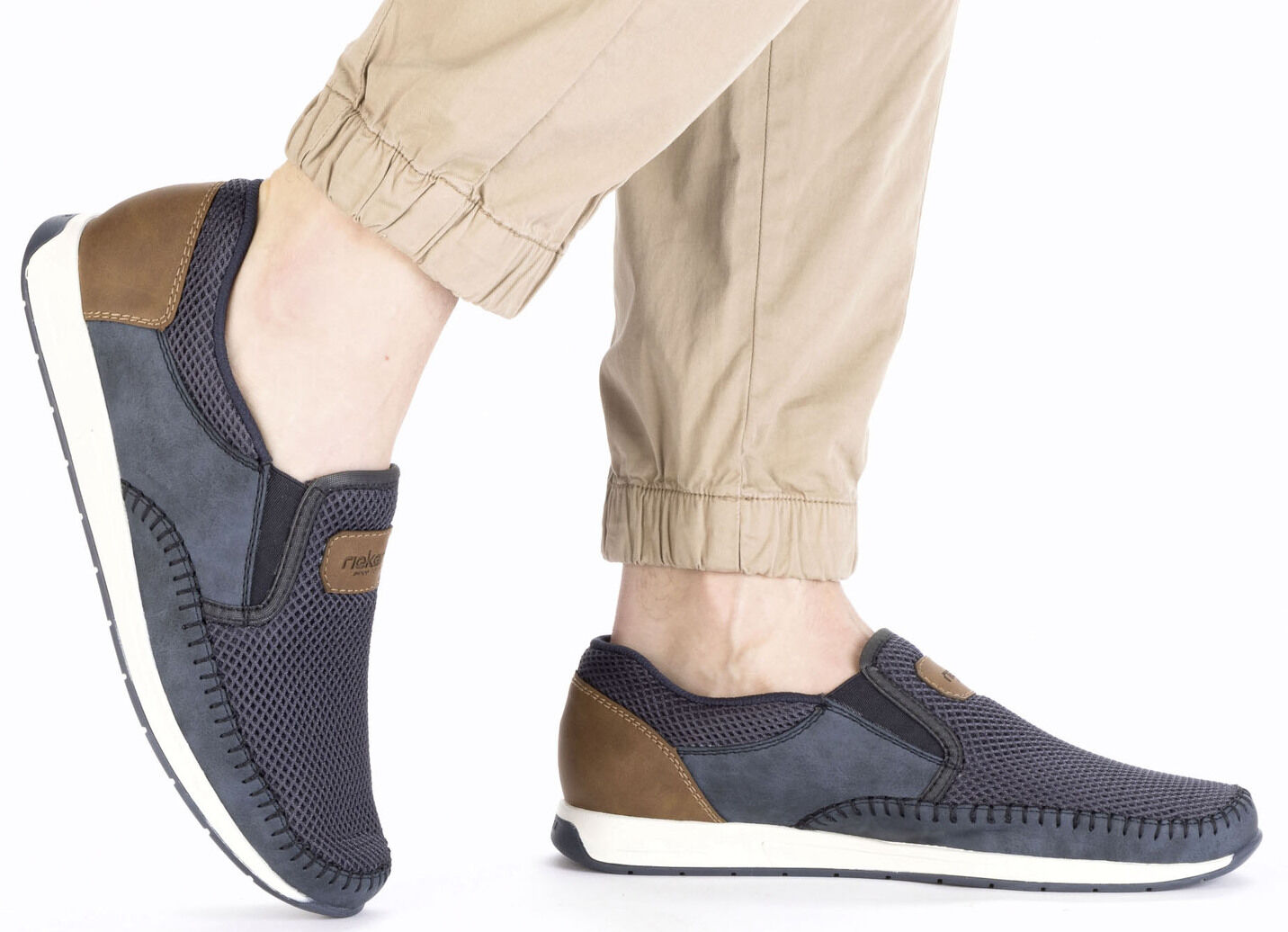 Rieker, sommerliche Herren-Slipper, mit Gummizug